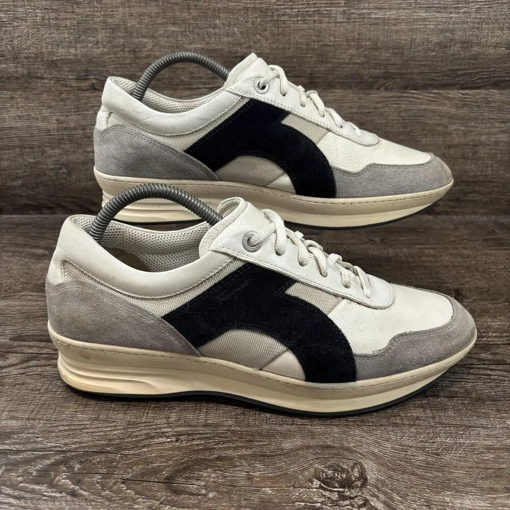 Salvatore Ferragamo Cassina Low Shoes Men's 8.5 EE Leather Suede Sneakers Italy